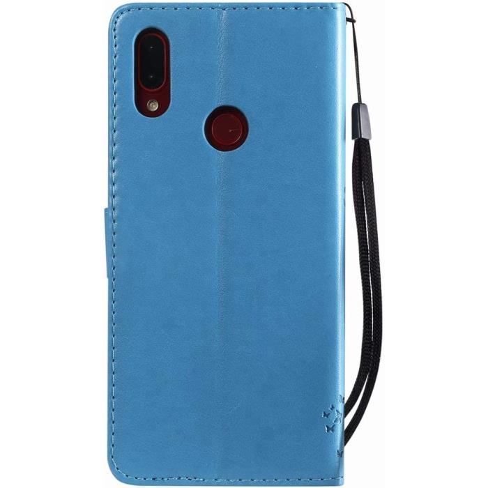Etui Xiaomi Redmi Note 7 Housse Etui Cuir Pochette Portefeuille avec Fente Carte Magnetique Stand Flip Cover Silicone CBleu Cdiscount Telephonie