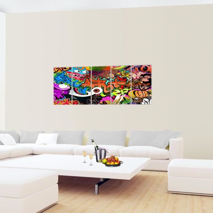 Tableau Toile Déco Murale Singe Graffiti Coloré - 50x70 Cm, Sans Cadre, Pour Salon, Chambre, Bureau