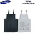 Chargeurs,Original 45W Samsung S20 chargeur Super rapide adaptatif charge rapide type C à type c câble pour - Type EU-Black charger-3