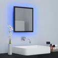 \397457\ Miroir décoratif | Miroir LED de salle de bain Noir brillant 40x8,5x37cm Aggloméré Meuble d'excellent-3
