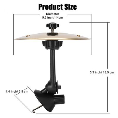 Cymbals Crash - Soucoupe pour ventilation de voiture - Soucoupe à batterie pour ventilation de voiture - Mini cymbales avec clip - Doré