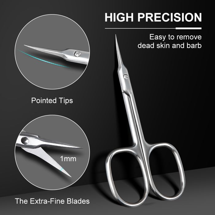 4 Paires De Ciseaux Pro En Acier Inox Revêtu Titane – Poignée Confort – Gris/noir – Pour Tout Couper à La Maison - 7