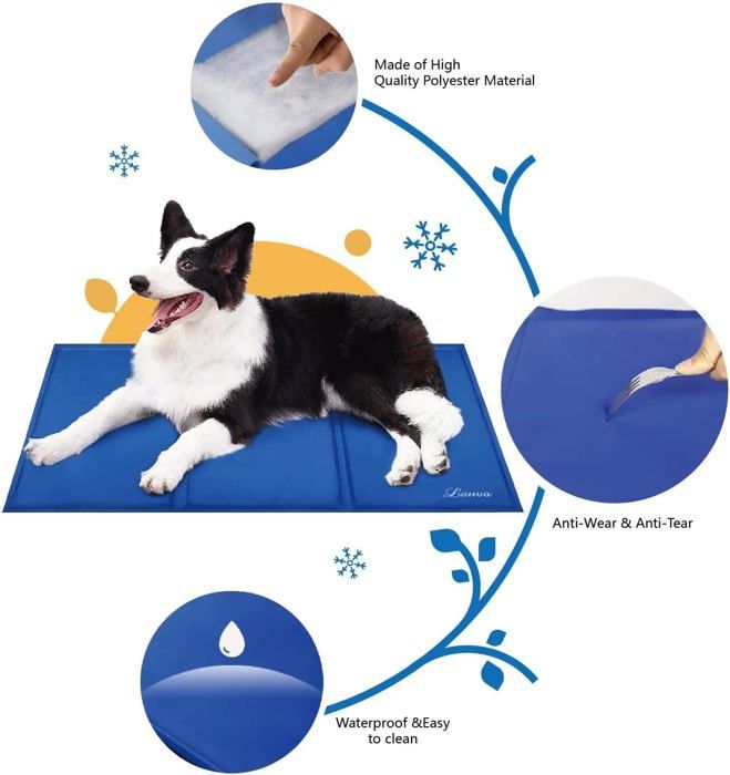 Tapis Rafraîchissant Pour Chien/Chat 60x45 Cm - Auto-Refroidissant, Motif Ours, Pour Maison Et Voyage