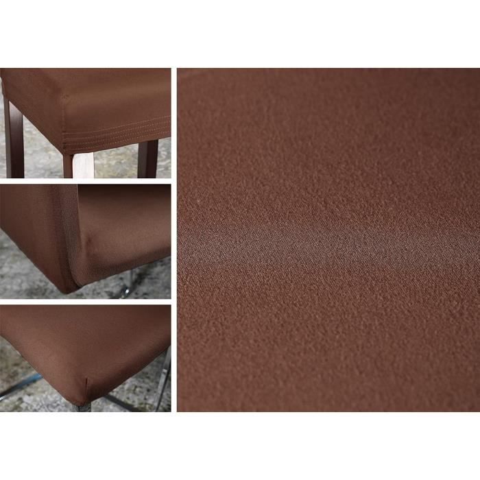 Housses De Chaise Extensibles SCHEFFLER « Lena » - Lot De 6, Marron - Élégantes Et Protectrices