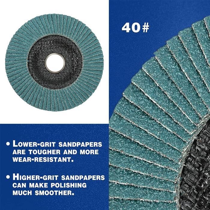Disques abrasifs pour meuleuse Makita - 125 mm - Grain 40 - Lot de 5