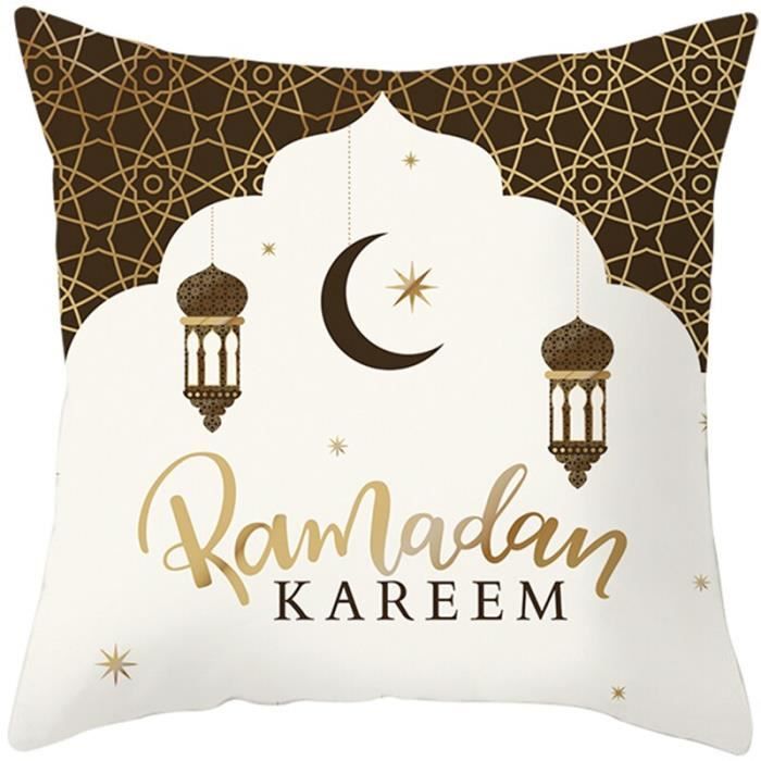 BZT227 Housse de coussin pour Ramadan MUBARAK décoration Eid Mubarak  cadeaux islamiques pour fêtes musulmanes 45x45cm - Cdiscount Maison