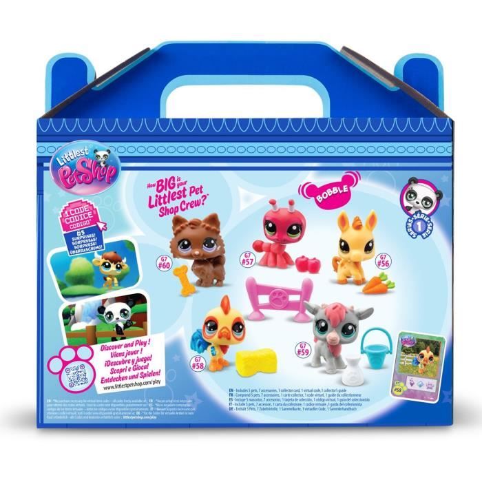 BANDAI - Littlest Pet Shop - Collector Set Thème de la ferme - 5 animaux et accessoires - BF00510