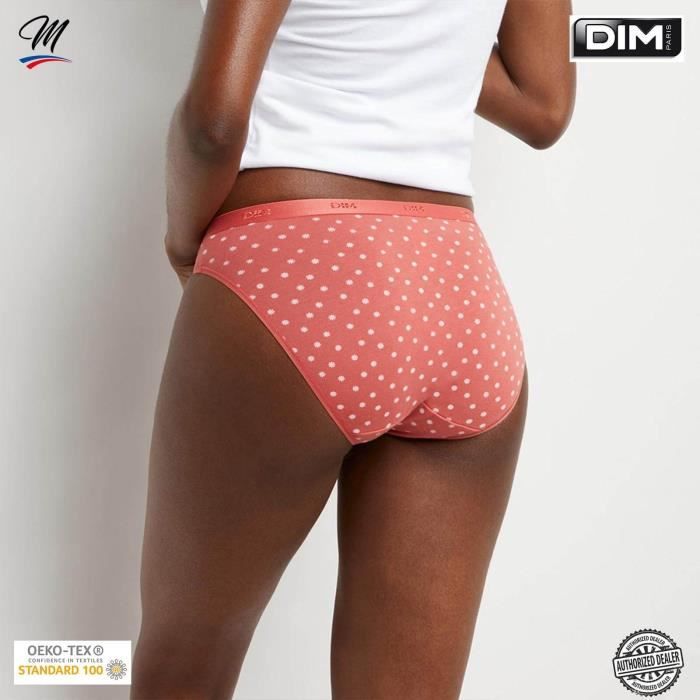 Lot de 3 Culottes Fantaisie Coton Stretch Les Pockets de Dim DIM D4C17 Delicatesse Imprime Fantaisie