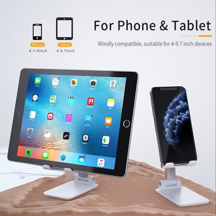 Support Tablette Bureau Réglable Repose Tablette Pliable Porte Téléphone en  Aluminium Compatible avec iPhone 14 Pro Max iPad P[217] - Cdiscount  Informatique