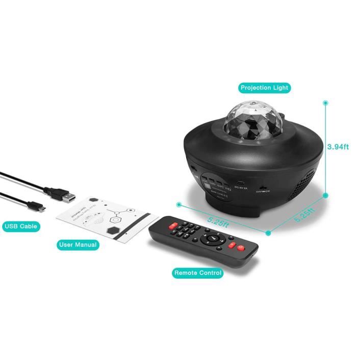 Projecteur Ciel Étoilé Rotatif Bluetooth - Veilleuse LED Galaxie Avec Télécommande - Pour Enfants Et Adultes - Ambiance Noël Et Fêtes