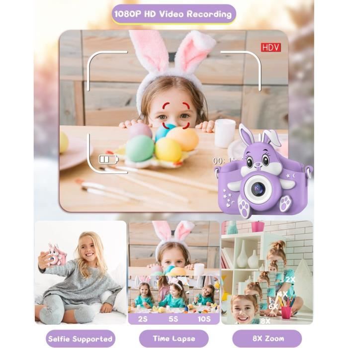 Appareil Photo Enfant, GREENKINDER 2.0 Pouces Appareils Photos Numériques pour Enfants avec 32GB SD Carte, HD 1080P Mini Caméra 141 - Jeux - Jouets