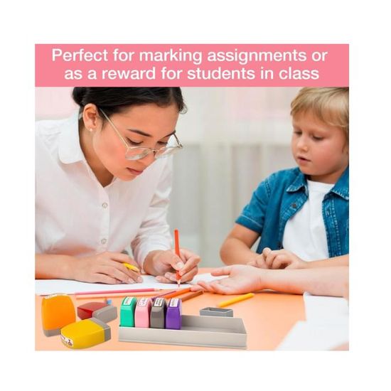 Lot De 8 Tampons Encreurs Pour Enseignants – Motifs Mignons Et Encouragants | Tampons Auto-Encreurs Pour Devoirs Et Récompenses