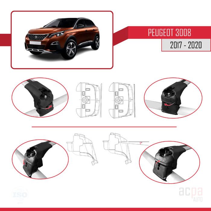 Barres De Seuil Noires Peugeot 3008 2017-2021 - Acier Inox & ABS - Design Spécial - Protection