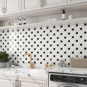 Crédence Autocollante Cuisine Carreaux Adhésifs DEWOO PVC - 10 Pièces 30,5x30,5cm Style Bois - Autocollants Mur Cuisine Salle De Bain Crédence Adhésive PVC