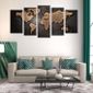 5 Panneaux Toile Imprimé Peinture Moderne Abstraite Carte Du Monde Mur Decor Sans Cadre Sans étirement