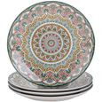 vancasso, Série Mandala, Grande Assiette en Porcelaine 4 pièces, Assiette Plate à Dîner, 27cm - Style Royal Bohémien581-0