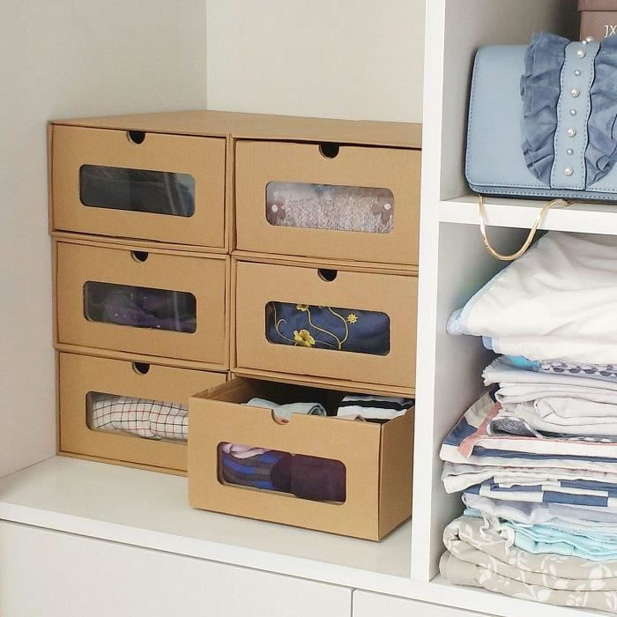 6 Pcs Boite A Chaussure Avec Tiroir Boite De Rangement En Papier