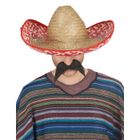 DEGUISE TOI Accessoire - DRAGONEX - Sombrero Mexicain rouge et paille Adulte