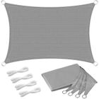 FAMIROSA Voile d'ombrage Rectangulaire 3x5m, Auvent Imperméable UV Protection pour Jardin Terrasse Extérieur Patio Piscine avec Corde Libre