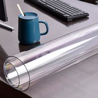 Sous-main de bureau transparent étanche et résistant à l'huile - 50 x 30 cm - Antidérapant - En PVC durable - Pour bureau, salle à m