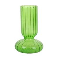 Vase en verre, articles de fleurs en verre à rayures colorées, vase décoratif pour arrangement floral de salon, vase hydroponique