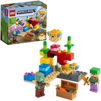 LEGO® Minecraft 21164 Le Récif Corallien, Jouet avec Figurines d'Alex, un Zombie et une Épée