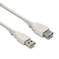 Câble USB A mâle-A fem. USB 2.0 - 3 m - blanc