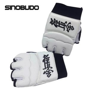 SAC DE FRAPPE Sac de frappe,SINOBUDO-Gants de protection des mains de karaté Kyokushin,cuir PU,sports - White-XL Long 19cm