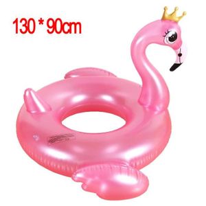 BOUÉE - BRASSARD 130x90cm - Anneau de natation gonflable flamant rose, couronne dorée, bouée'équitation très grande en PVC, jo