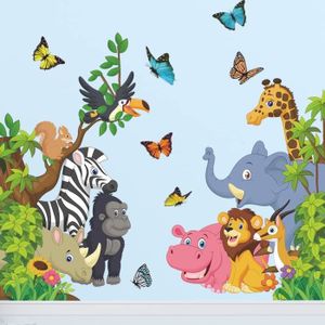 Sticker Mural 3D Jungle Animaux 3D Wall Sticker Art Affiche Stickers  Peintures Murales Enfants Chambre Pépinière Z27 65x97cm : : Bébé  et Puériculture