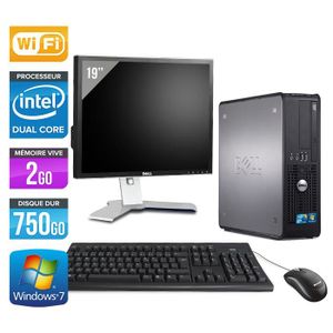 Pc Bureau Dell Optiplex 760 Dual Core 2 Go Ram 160 Go Disque Dur Ecran 19 Pouces Ordinateur Reconditionne Windows 10 Prix Pas Cher Cdiscount