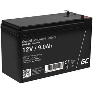 BATTERIE VÉHICULE GreenCell®  Rechargeable Batterie AGM 12V 9Ah accumulateur au Gel Plomb Cycles sans Entretien VRLA Battery étanche