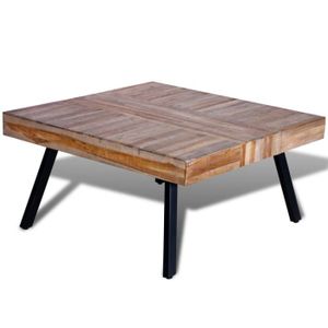 TABLE BASSE vidaXL Table basse carrée Bois de teck de récupéra