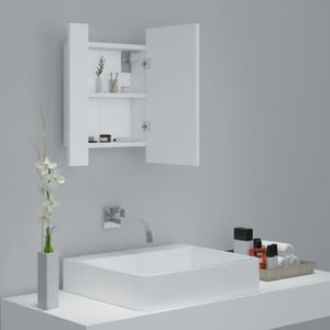 COLONNE - ARMOIRE SDB Armoire de salle de bain à miroir à LED Blanc 40x1