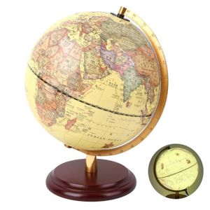GLOBE TERRESTRE Globe Antique 25Cm 3D - ZJCHAO - Fournitures Scolaires - Outil D'Enseignement - Décor De Bureau - Jouet Éducatif