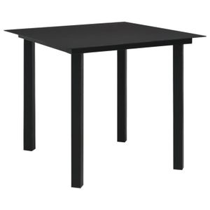Ensemble table et chaise de jardin LIU-7809355763164Mobilier à dîner d'extérieur 5 pcs Rotin PVC Noir