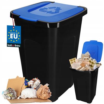 KOTARBAU Poubelle De Tri 50L Vert Polyéthylène - Idéale Cuisine, Intérieur Et Extérieur