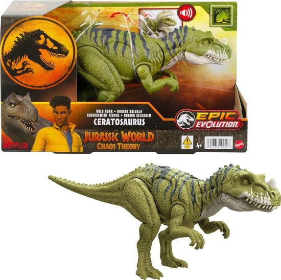 Mattel Jurassic World – Tyrannosaure Attaque Impitoyable – Figurine Articulée, Rugissements, Mâchoires, Dents Extensibles – HXF54