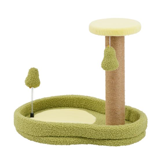 Arbre à Chat Forme Dinosaure 58 Cm - 2 Plateformes, Griffoir Sisal, Stable, Tissu Doux