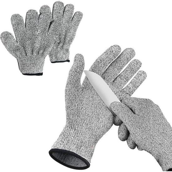 Gant Anti-coupures Niveau 9 - Maille Acier Inoxydable 304L, Pour Cuisine, Jardinage, Bricolage, Taille Unique - 8