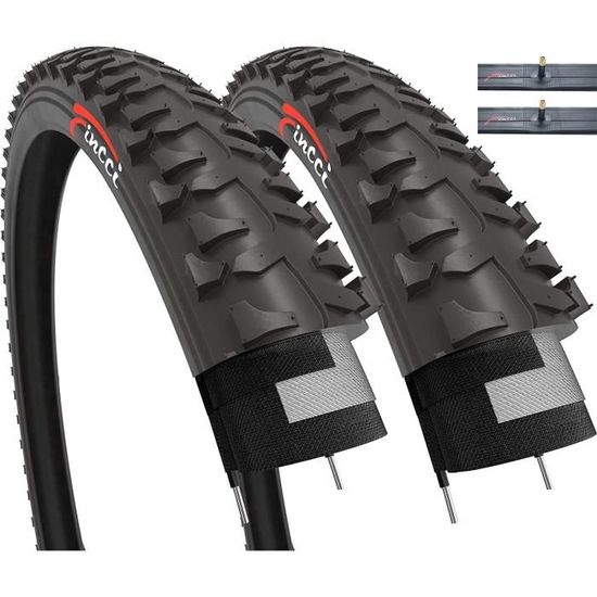 Pneu VÃ©lo Enfant 20 X 1.90 (47-406) + Chambre Ã  Air - Marque Deestone - Noir - Pour VTT, Ville - 2
