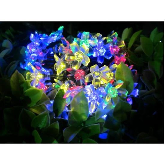 Lampe de jardin solaire LED - 50 LED en forme de fleur - étanche - 4 couleurs disponibles