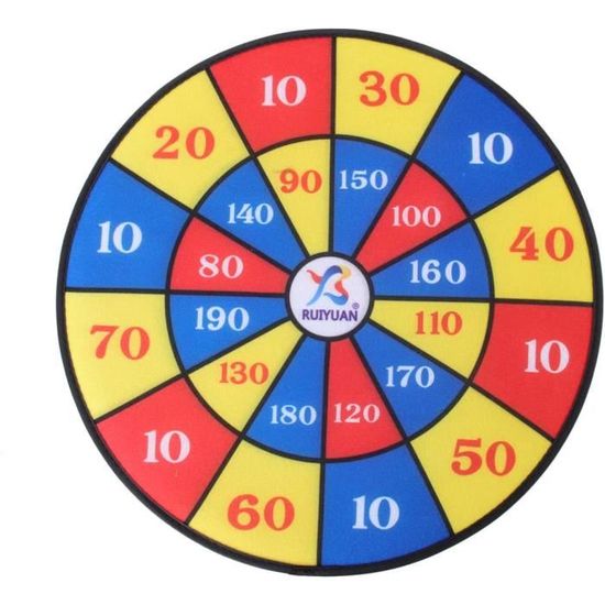 Jeu Fléchettes Enfants 66cm - Cible Double Face Avec Balles Collantes Sans Danger 3+ Ans