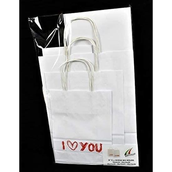 Sacs Cadeaux En Papier Blanc Avec Poignées Torsadées - Lot Plusieurs Tailles, Toutes Occasions, Neuf