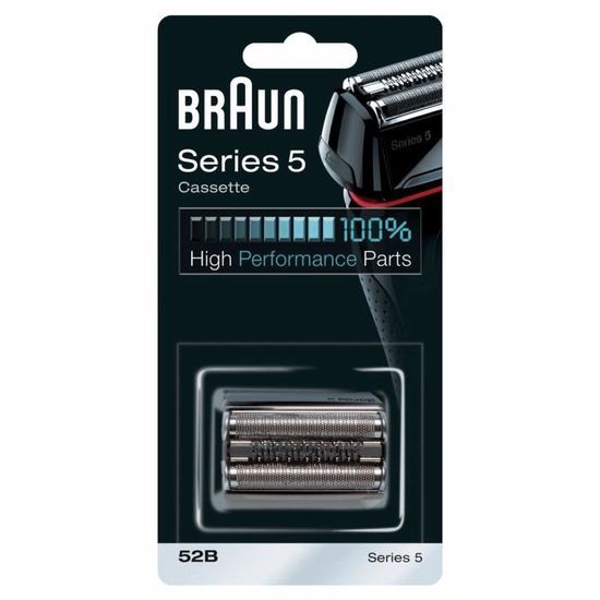 Lame de rasoir Braun Series 5 Pièce De Rechange Noire - Compatible avec les rasoirs 5040s, 5030s, 5020s