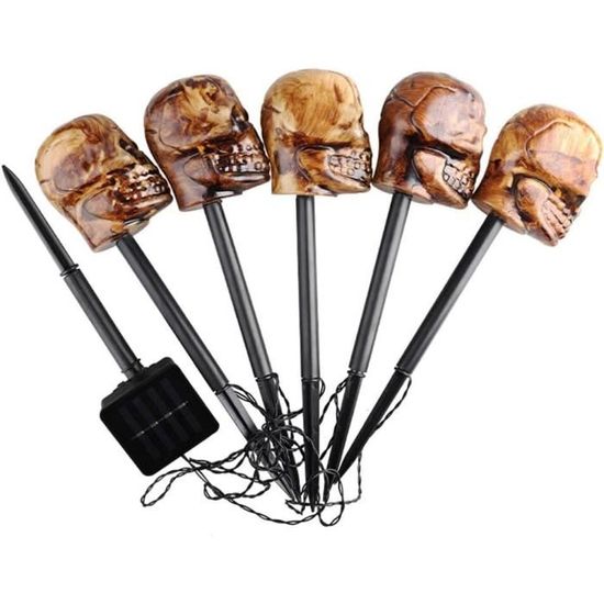 Décoration Halloween Extérieure : 5 Mains De Squelette Solaires Avec 150 LED - étanches IP65, 8 Modes Lumière, à Planter Dans Le Jardin