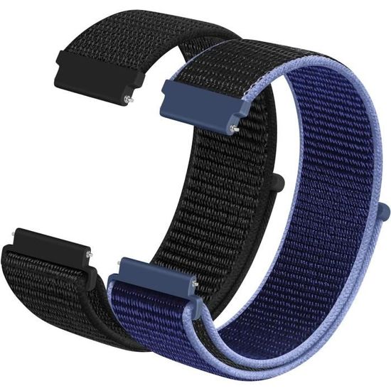 Bracelet De Montre En Nylon Noir - 20 Mm - Pour Homme - Remplacement Confortable Et Léger