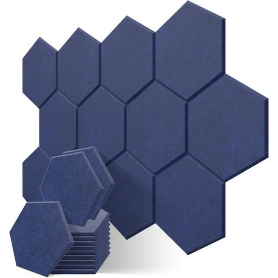 Panneaux Acoustiques Hexagonaux (lot De 2) - Feutre Recyclé/MDF, 1m² - Isolation Phonique & Déco Murale - 7