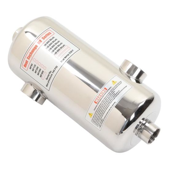 Échangeur Chaleur Piscine 60KW Acier Inoxydable - Chauffage Spa Piscine | Débit 30L/min | SS304