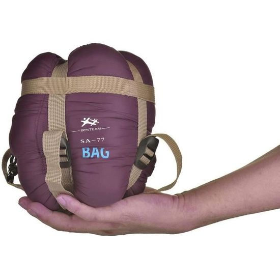 AGEMORE – Sac De Couchage Double Flanelle Coton – 220×150 Cm – Imperméable – Pour Camping, Rando – 3-4 Saisons